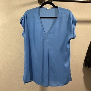 Pleione V-Neck Blue Blouse